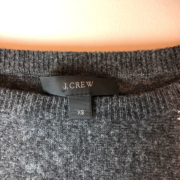 J.Crew | Gray Crewneck Edged Lace Sweater - Picture 3 of 7